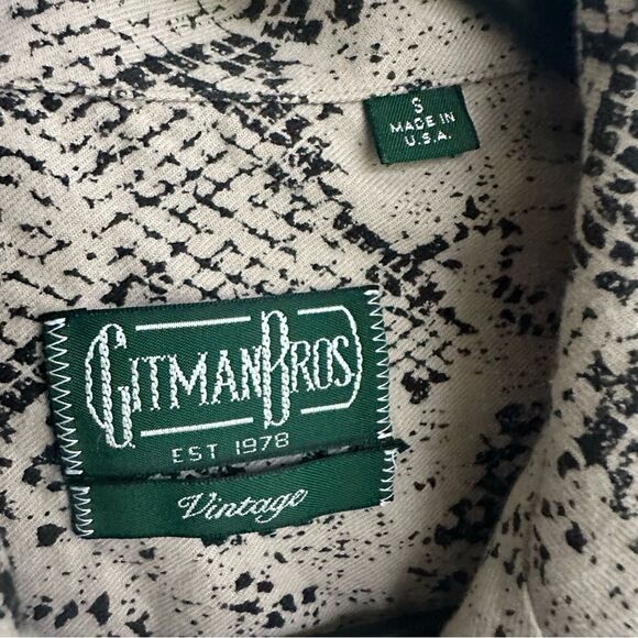 GITMAN BROS Vintage Shirt Men Small Snakeskin Camp - Picture 7 of 8